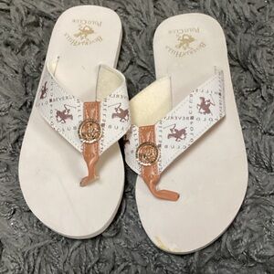 Beverly Hills Polo Club Women's Cream and Brown Sandals